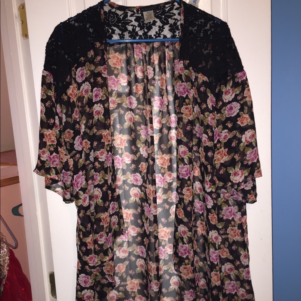 Flower cardigan long